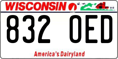 WI license plate 832OED
