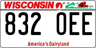 WI license plate 832OEE
