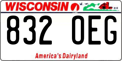 WI license plate 832OEG