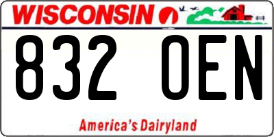 WI license plate 832OEN