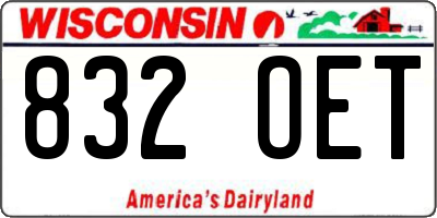 WI license plate 832OET