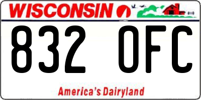 WI license plate 832OFC
