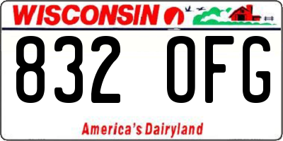 WI license plate 832OFG