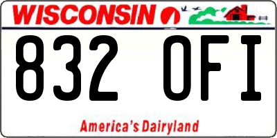 WI license plate 832OFI