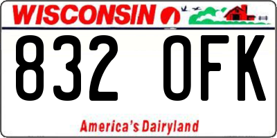 WI license plate 832OFK