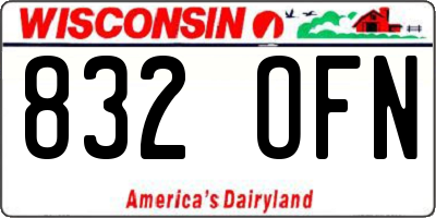 WI license plate 832OFN