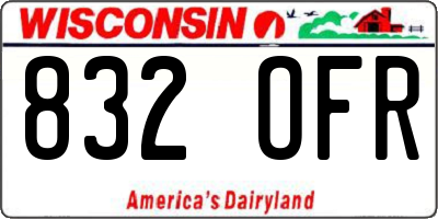 WI license plate 832OFR