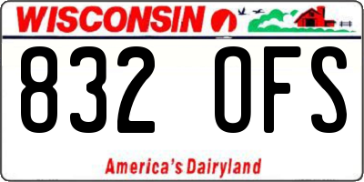 WI license plate 832OFS