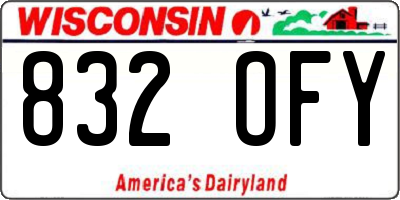 WI license plate 832OFY