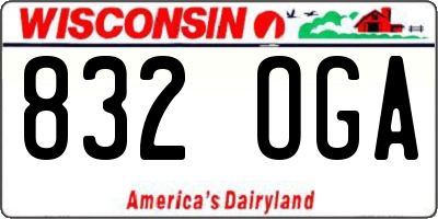 WI license plate 832OGA