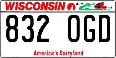 WI license plate 832OGD