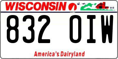WI license plate 832OIW