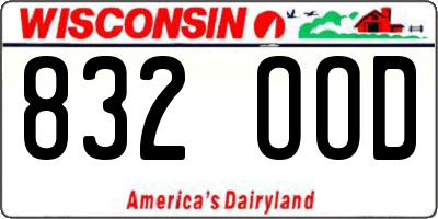 WI license plate 832OOD