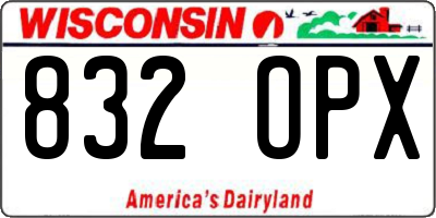 WI license plate 832OPX