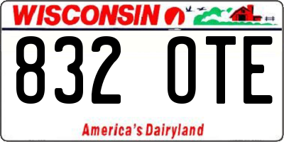 WI license plate 832OTE