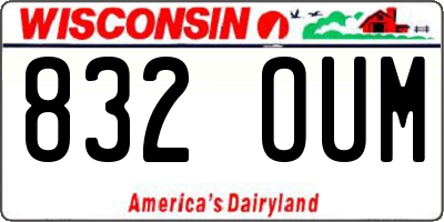 WI license plate 832OUM