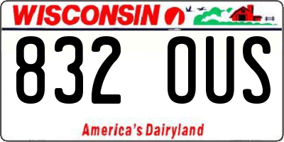 WI license plate 832OUS