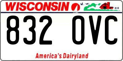 WI license plate 832OVC