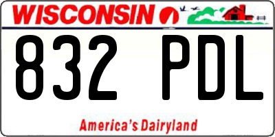 WI license plate 832PDL