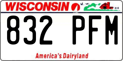 WI license plate 832PFM
