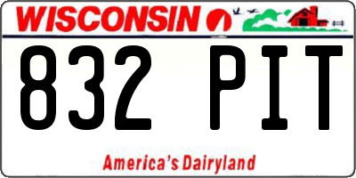 WI license plate 832PIT