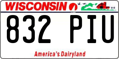 WI license plate 832PIU