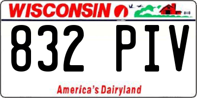 WI license plate 832PIV