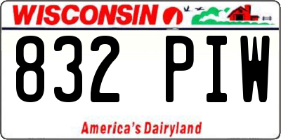 WI license plate 832PIW