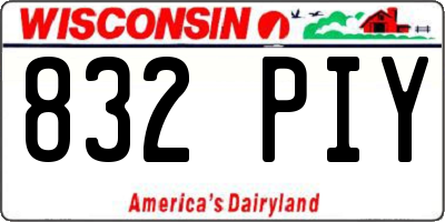 WI license plate 832PIY