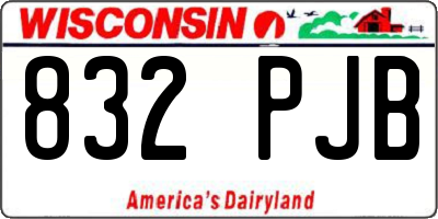 WI license plate 832PJB