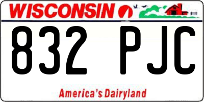 WI license plate 832PJC
