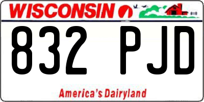 WI license plate 832PJD