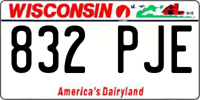 WI license plate 832PJE