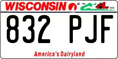 WI license plate 832PJF
