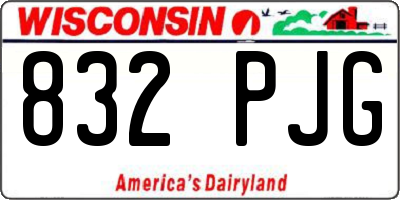 WI license plate 832PJG