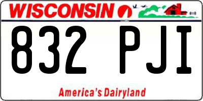 WI license plate 832PJI