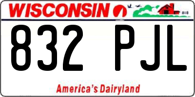 WI license plate 832PJL