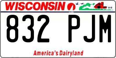 WI license plate 832PJM