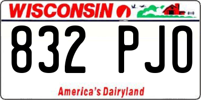WI license plate 832PJO