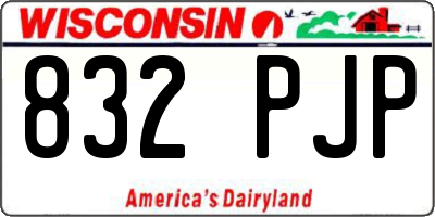 WI license plate 832PJP