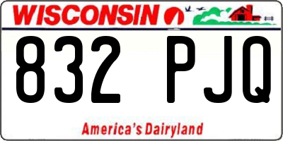 WI license plate 832PJQ