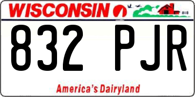 WI license plate 832PJR