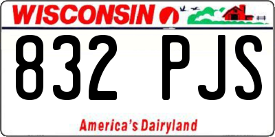 WI license plate 832PJS