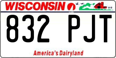 WI license plate 832PJT