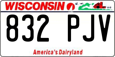 WI license plate 832PJV