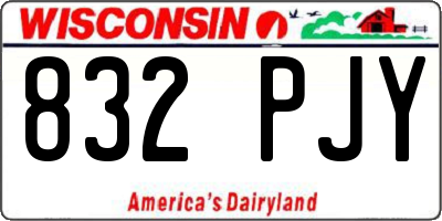 WI license plate 832PJY