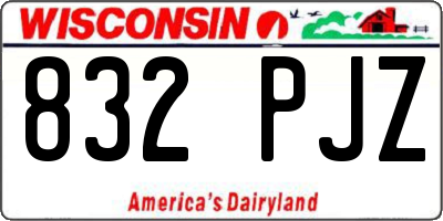 WI license plate 832PJZ