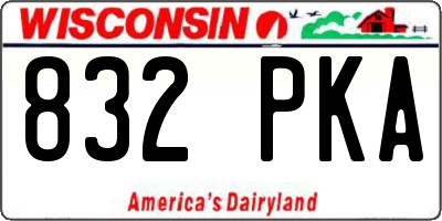 WI license plate 832PKA