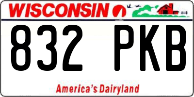 WI license plate 832PKB