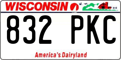 WI license plate 832PKC